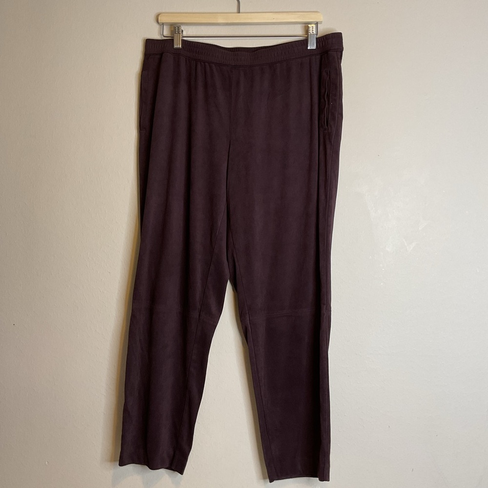 J.Jill Wearever Collection Pants Women Maroon Faux Leather Pull On Slim Leg XL‎